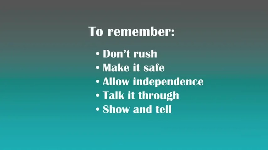 Slide reading To remember with bullet points dont rush make it safe allow independence talk it through show and tell