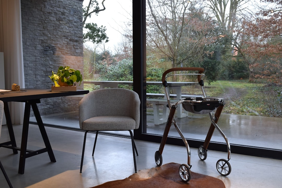 elderly person using walker at home non slip footwear
